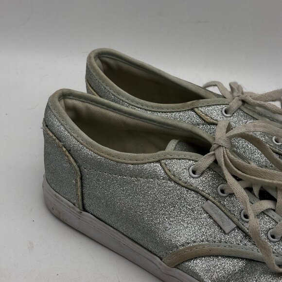 Vans Missy Silver Glitter Low Top Skate Shoes Lace Up Casual Sneakers Youth 4 - Picture 3 of 7